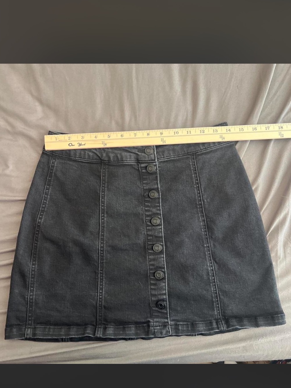 Mudd Black Button-Front Denim Skirt